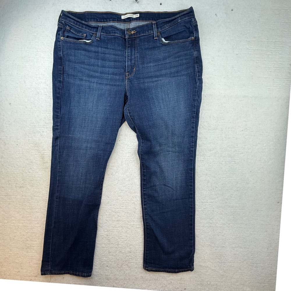 Levi's 414 Classic‎ Straight Jeans Womens 20W Dark Wash Denim